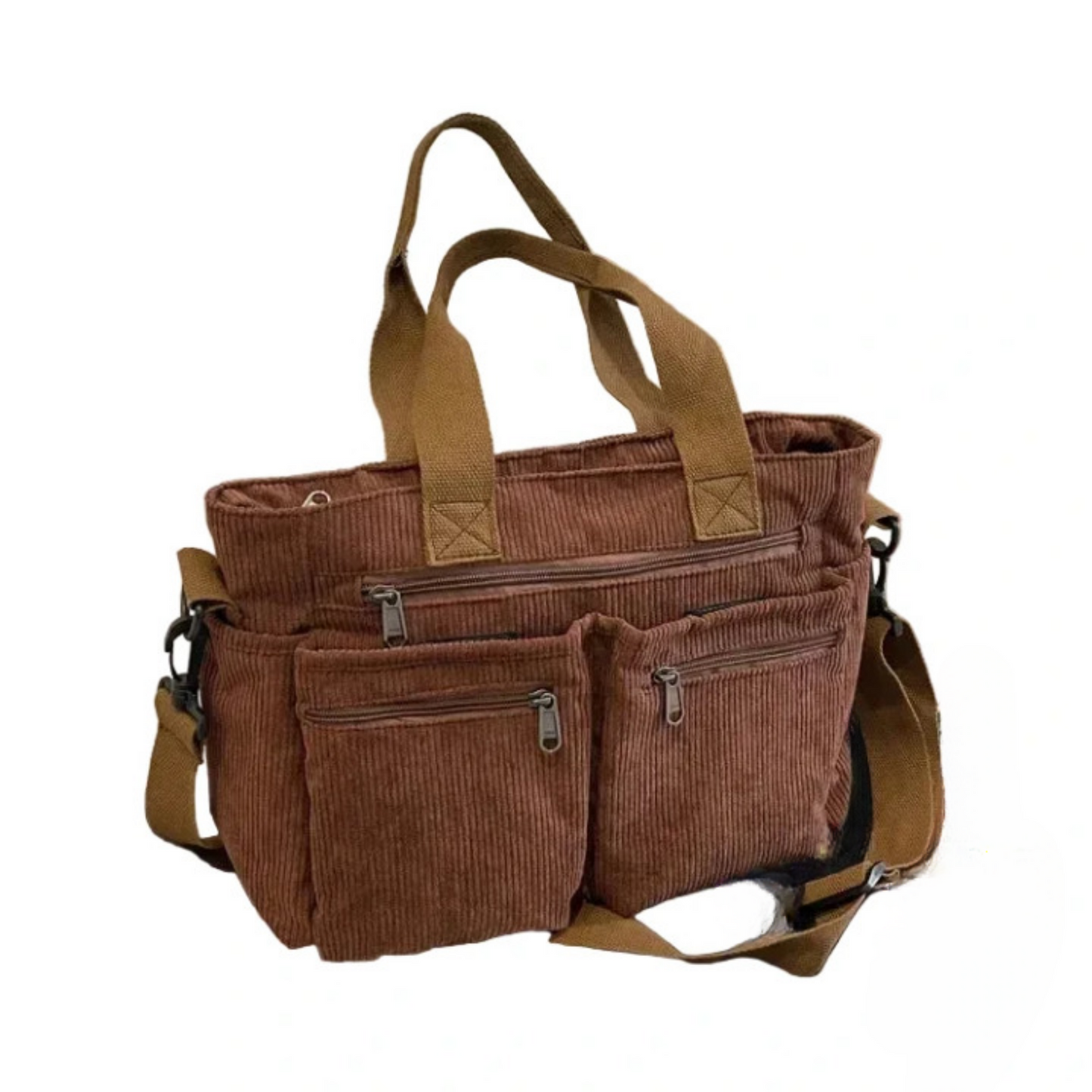 sac marron sur fond blanc