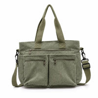 Sac cabas en velours large vert — vue de face sur fond blanc
