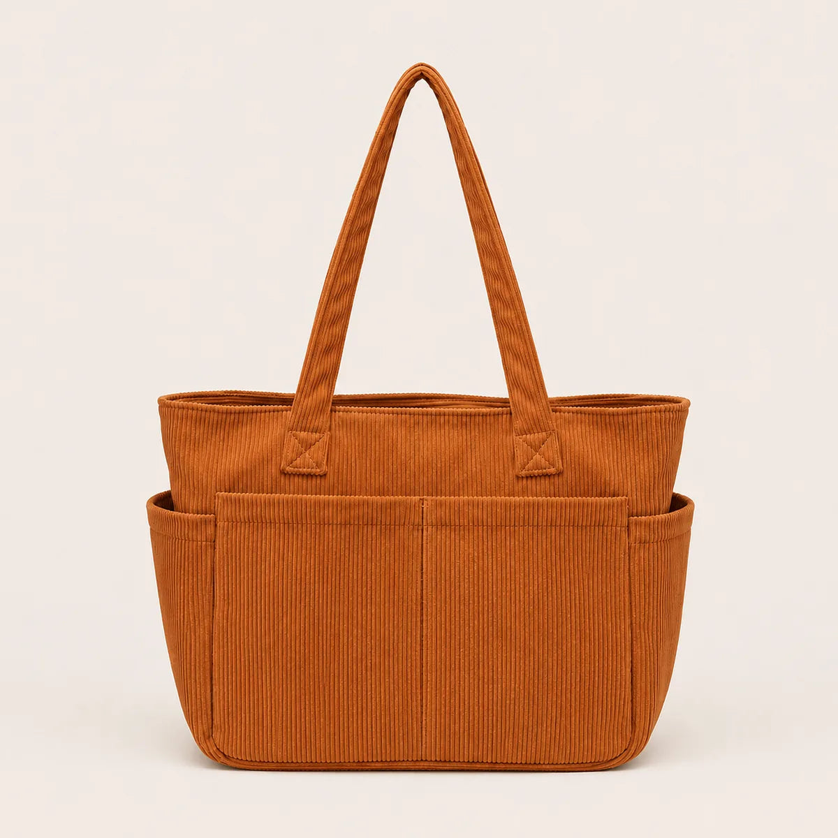 sac-cabas-velours-cotele-raye-marron sur fond blanc