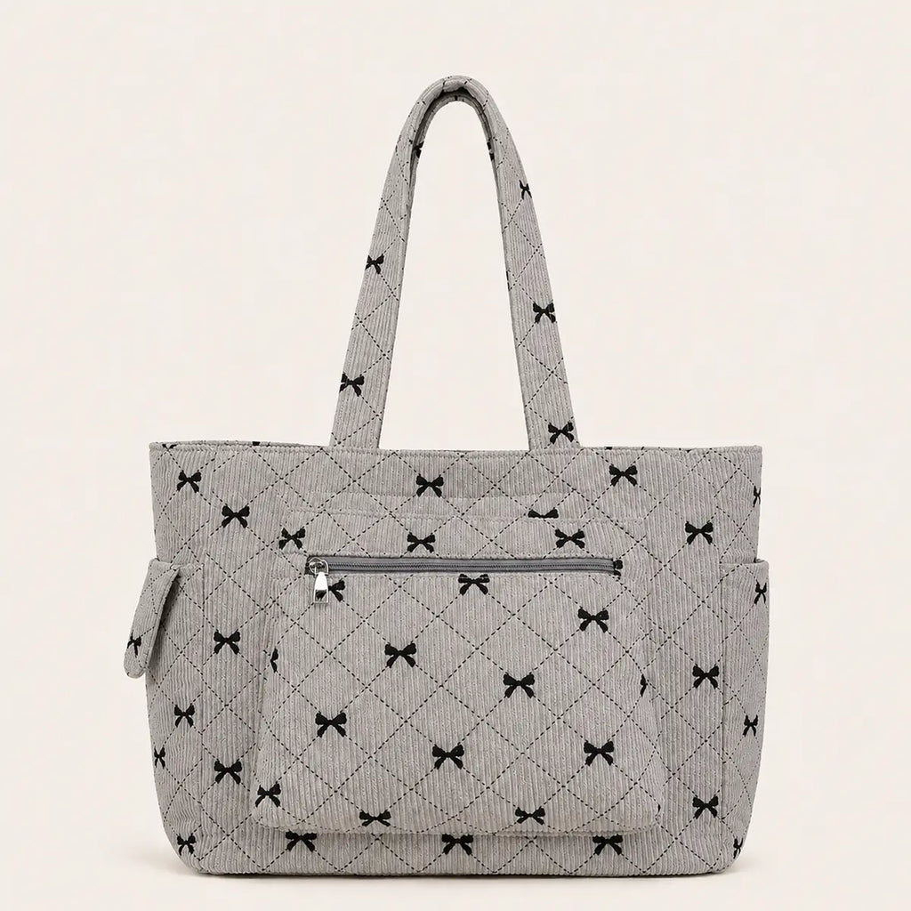 sac-cabas-velours-noeud-gris sur fond blanc