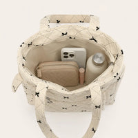 sac cabas velours noeud vu sur l'intérieur 