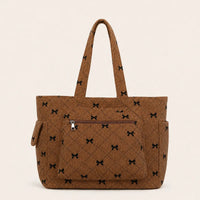 sac-cabas-velours-noeud-marron sur fond blanc