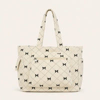 Sac cabas velours côtelé nœud femme