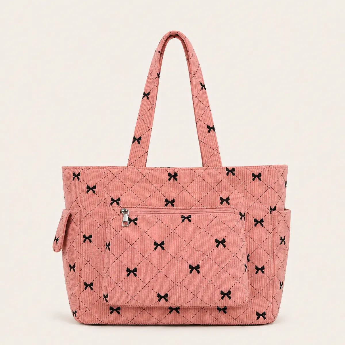 sac-cabas-velours-noeud-rose sur fond blanc
