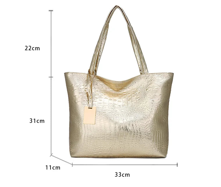 Guide dimensions sac cabas brillant crocodile